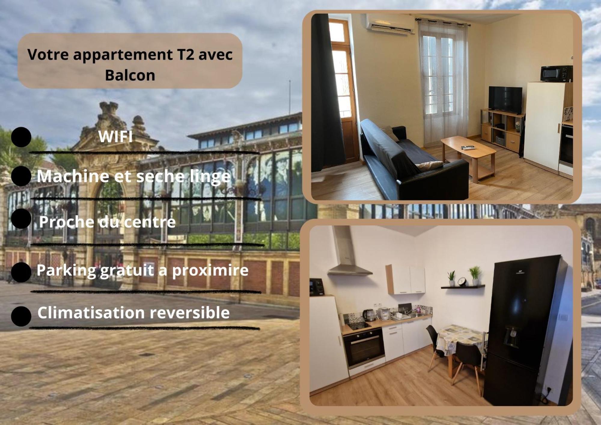 Appartement T2 Avec Balcon Proche Centre-Ville ナルボンヌ エクステリア 写真